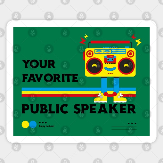 Retro Boom Box - Your Favorite Public Speaker Sticker by M n' Emz Studio